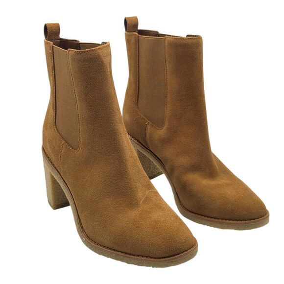 Lauren Ralph Lauren Marianna Camel Water Repellent Suede Chelsea Booties 10B NEW - Picture 6 of 15